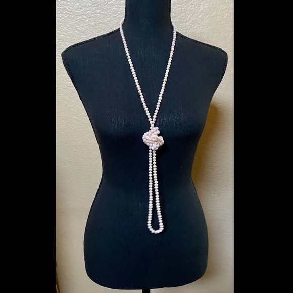 Freshwater long pearl one strand necklace - Picture 4 of 5